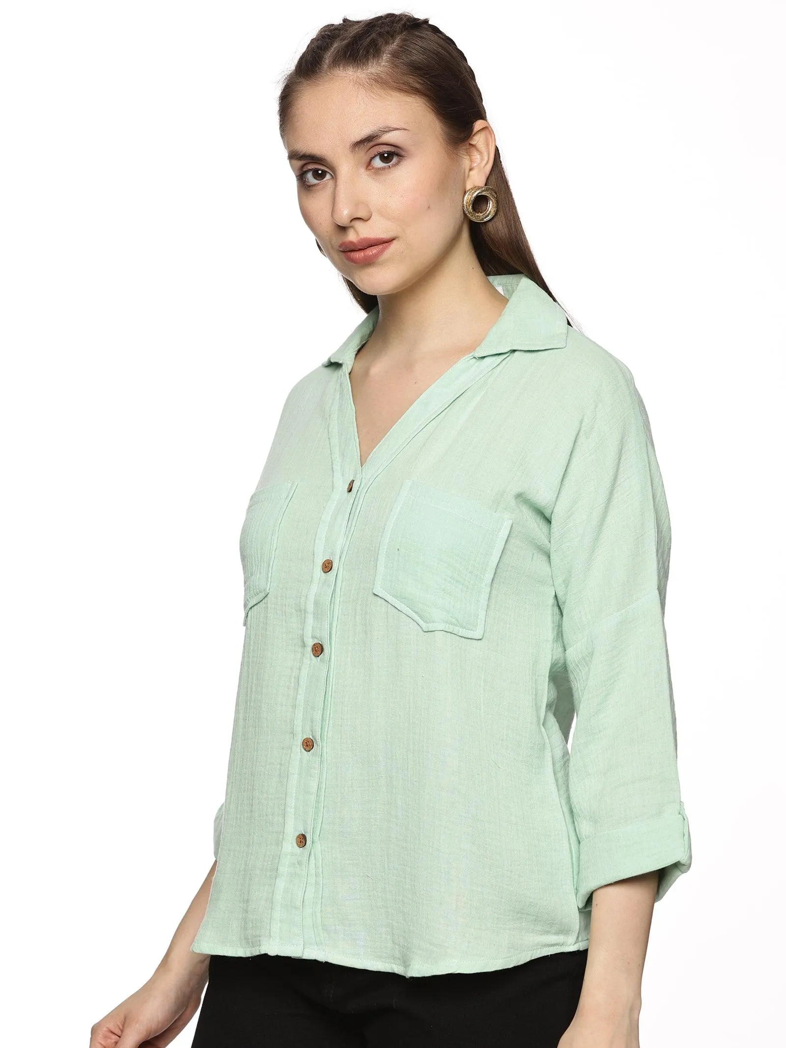 Mint Double Layered Trendy Cotton Top