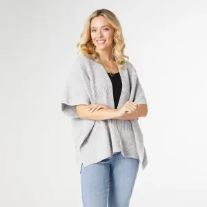 Neve Rib Knit Stripe Cardigan - Oatmeal