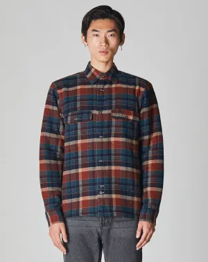 OMAHA PADDED CHECK UNISEX OVERSHIRT | NAVY