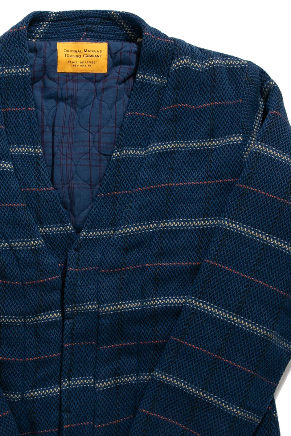 Original Madras Lined Cardigan / Chevron Weave