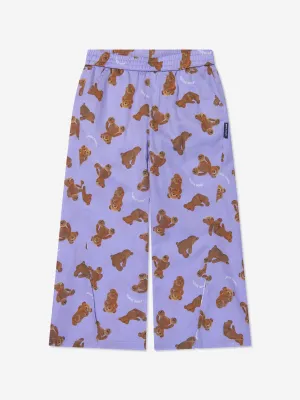 Palm Angels Girls AOP PA Bears Trousers in Lilac