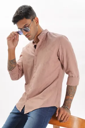 Peach Textured Party Wear Shirt