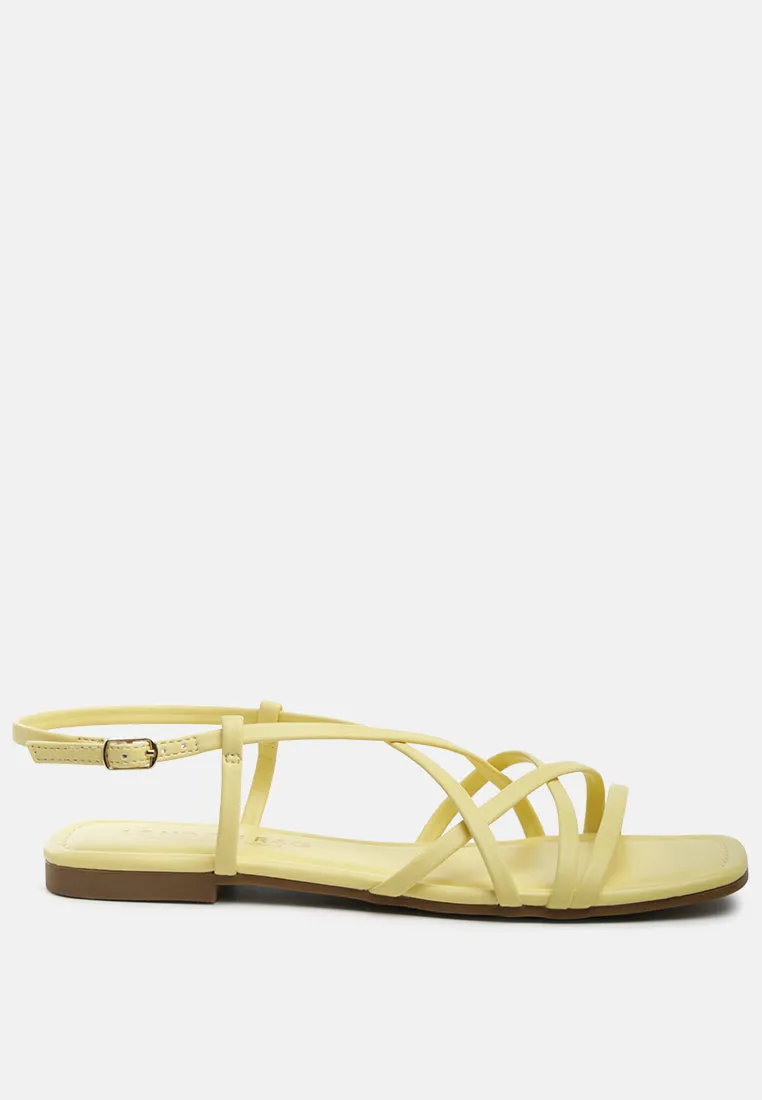 Petal Molly Cuddles Cross Strap Detail Flat Sandals