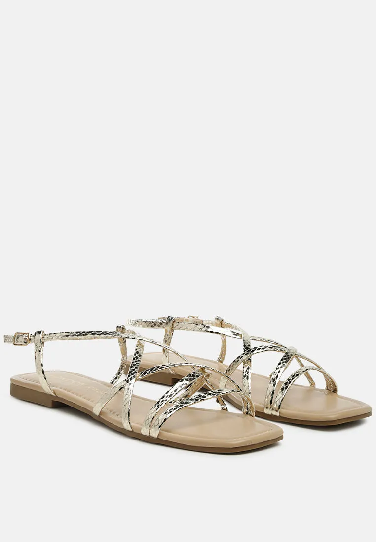 Petal Molly Cuddles Cross Strap Detail Flat Sandals