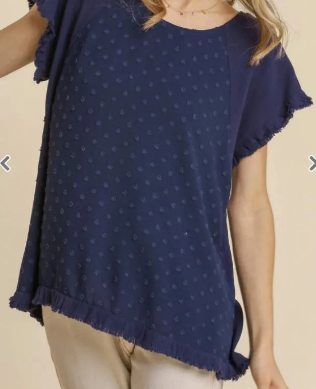 Polka Dot Detail Shirt- 2 Colors