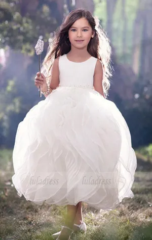 Puffy Vintage Flower Girl Dresses for Wedding