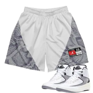 Retro 2 Python Mesh Basketball Shorts (grey)