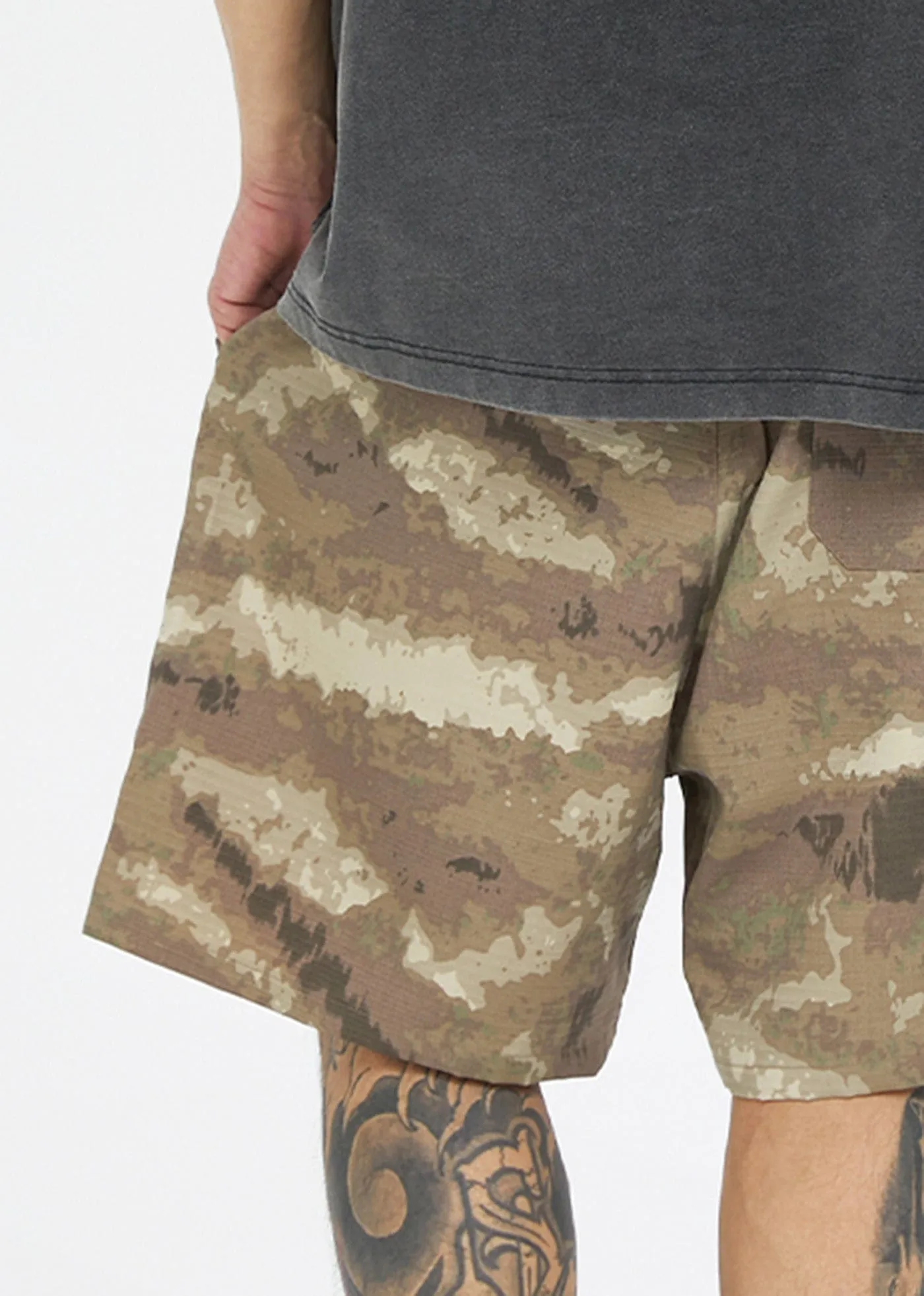 Retro Camo Cargo Shorts