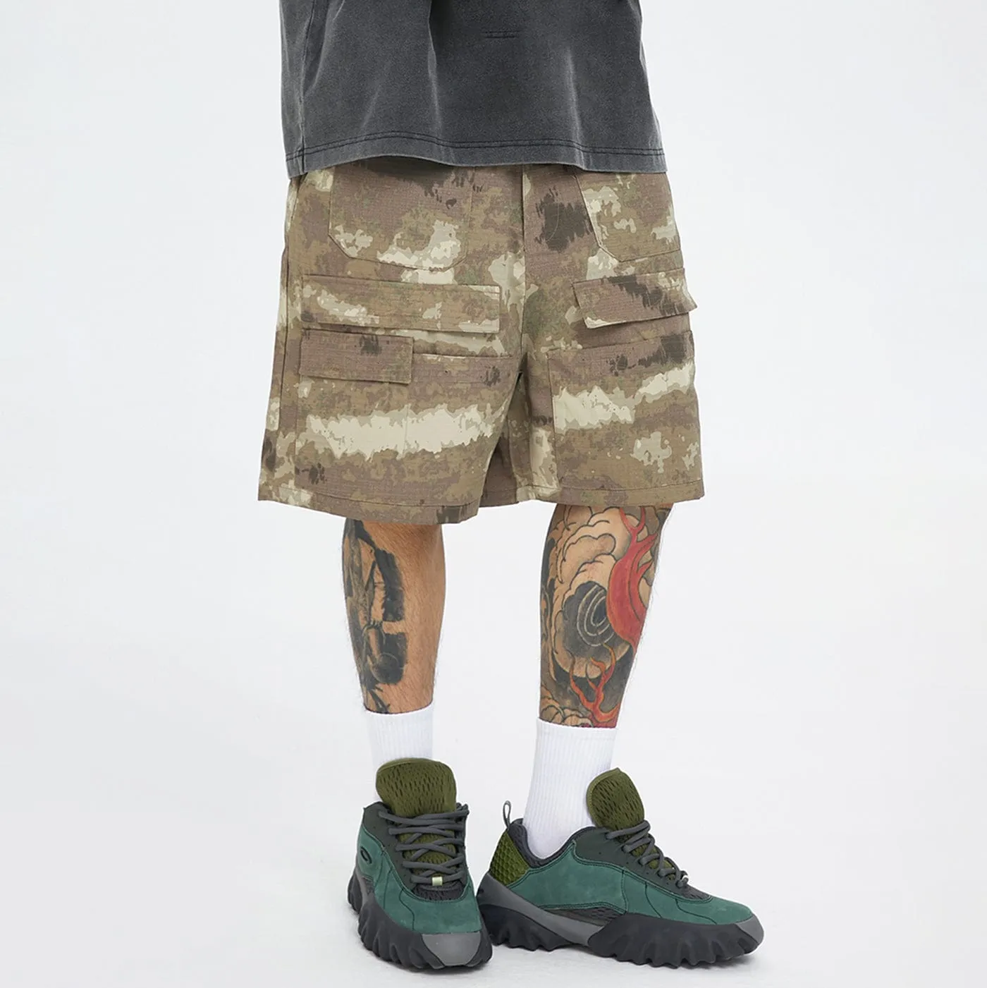 Retro Camo Cargo Shorts