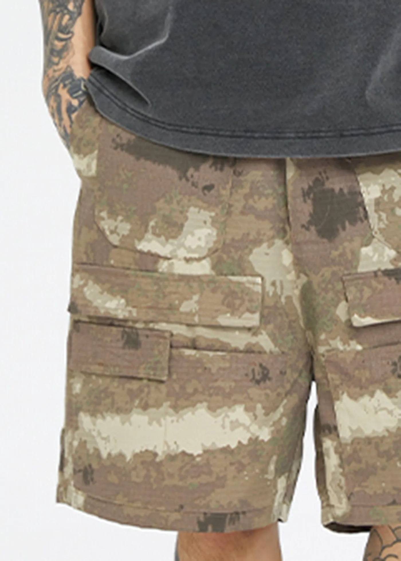 Retro Camo Cargo Shorts