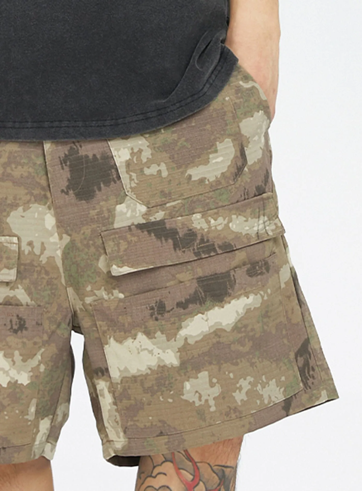 Retro Camo Cargo Shorts