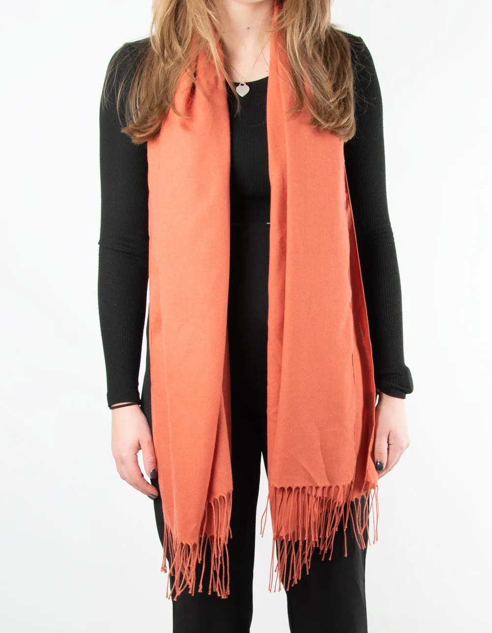 Rust Orange Pashmina Shawl Wrap Scarf