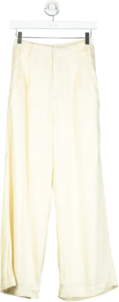 Sancia Ivory Wide-Leg Trousers UK XS