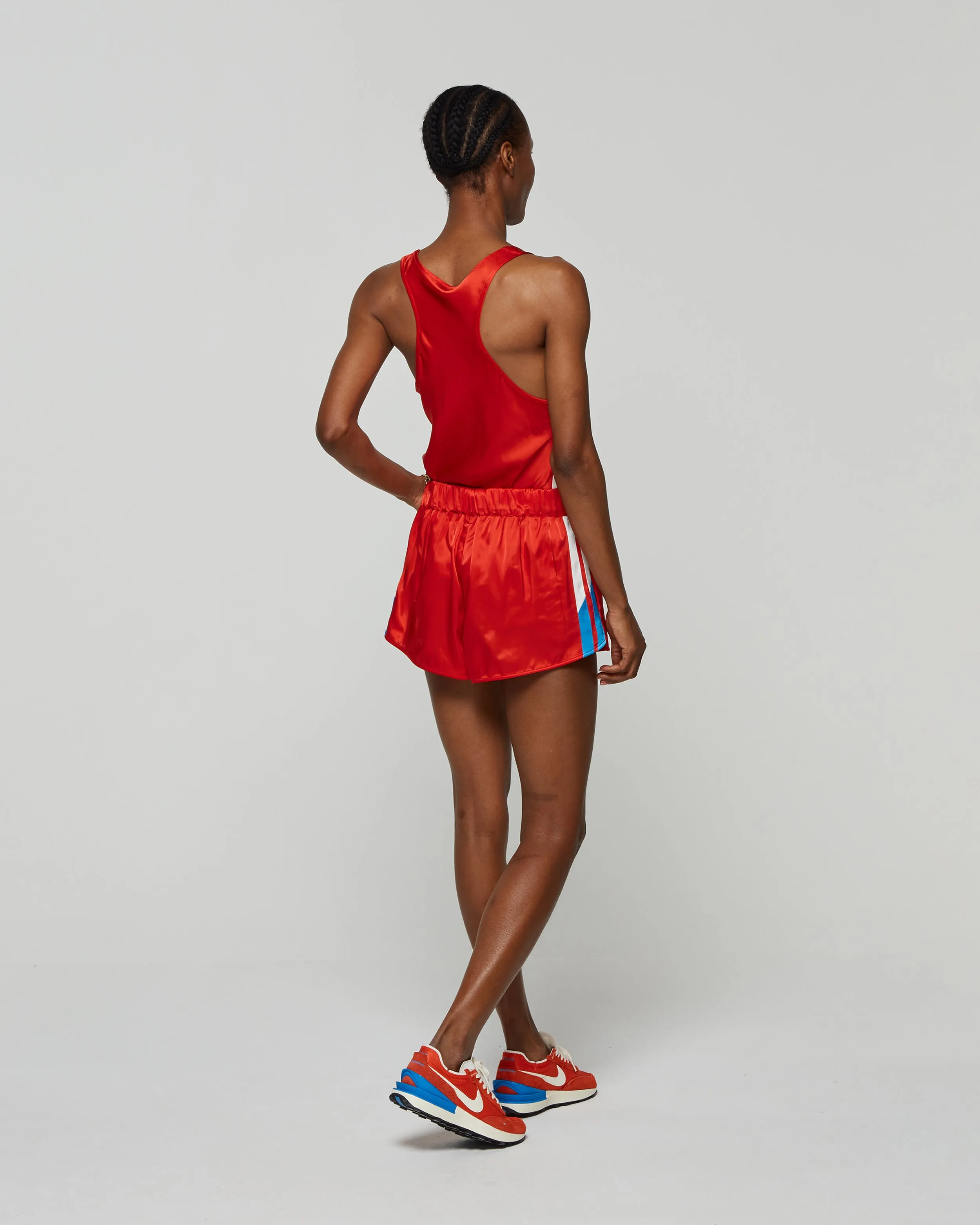 Satin Racer Shorts - Retro Red