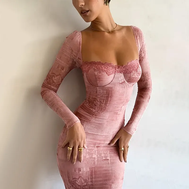 Sexy slim long-sleeved dress