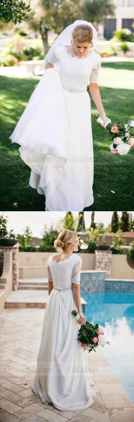 Simple Wedding Dresses,Wedding Dress with Sleeves