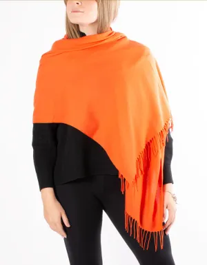 Tangerine Orange Pashmina Shawl Wrap Scarf