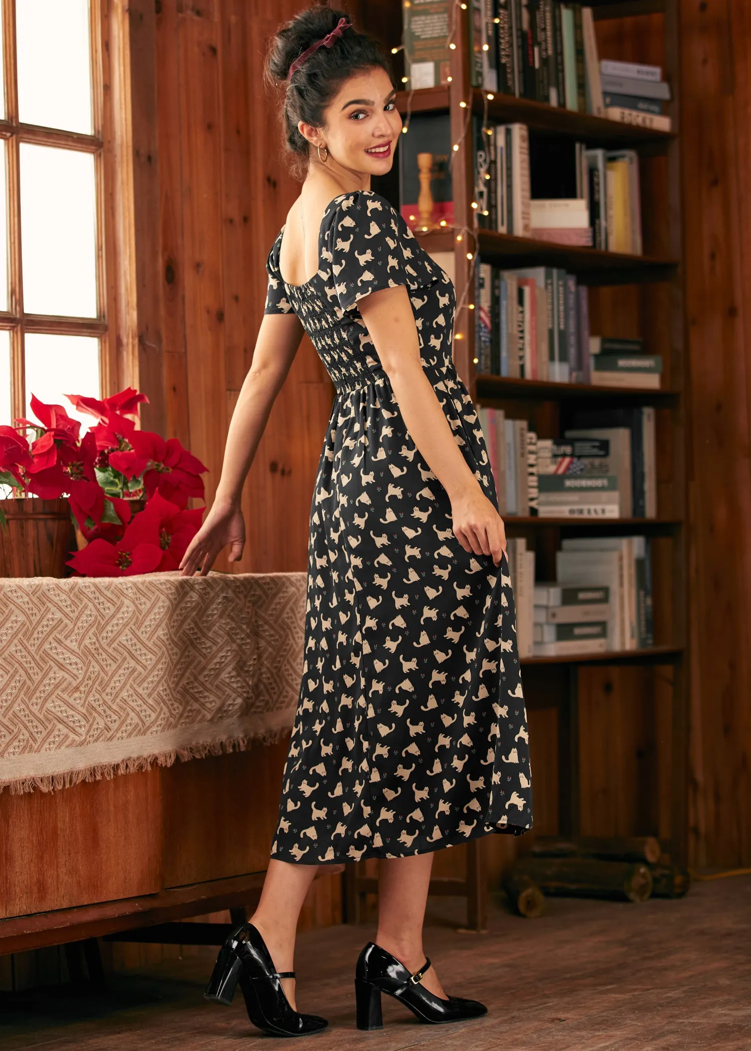 Timeless Tapestry Square Neck Dress