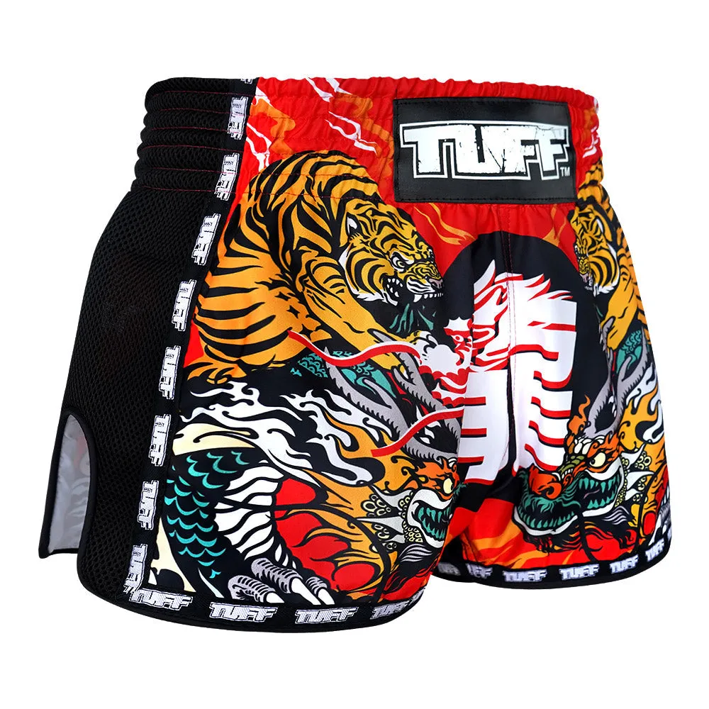 Tuff Retro Style Shorts - Dragon & Tiger