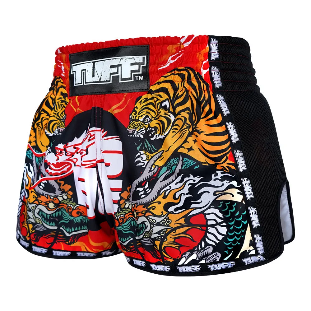 Tuff Retro Style Shorts - Dragon & Tiger