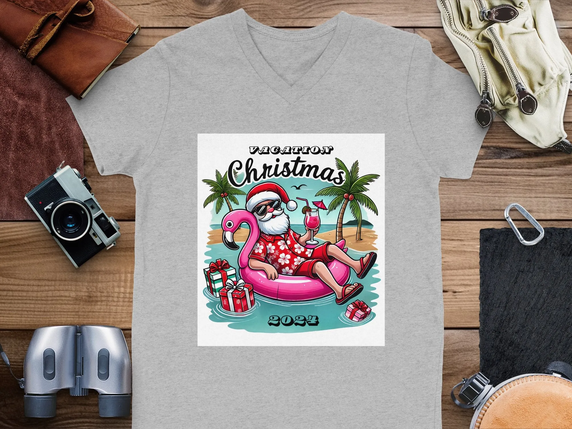 Vacation Christmas 2024 Santa Flamingo T-Shirts