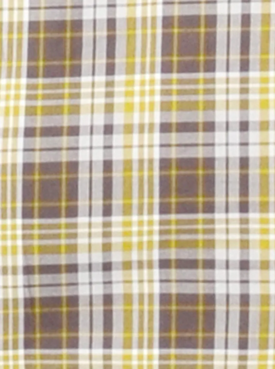 Warm Yellow Checked Smart Fit Casual Shirt | Greenfibre