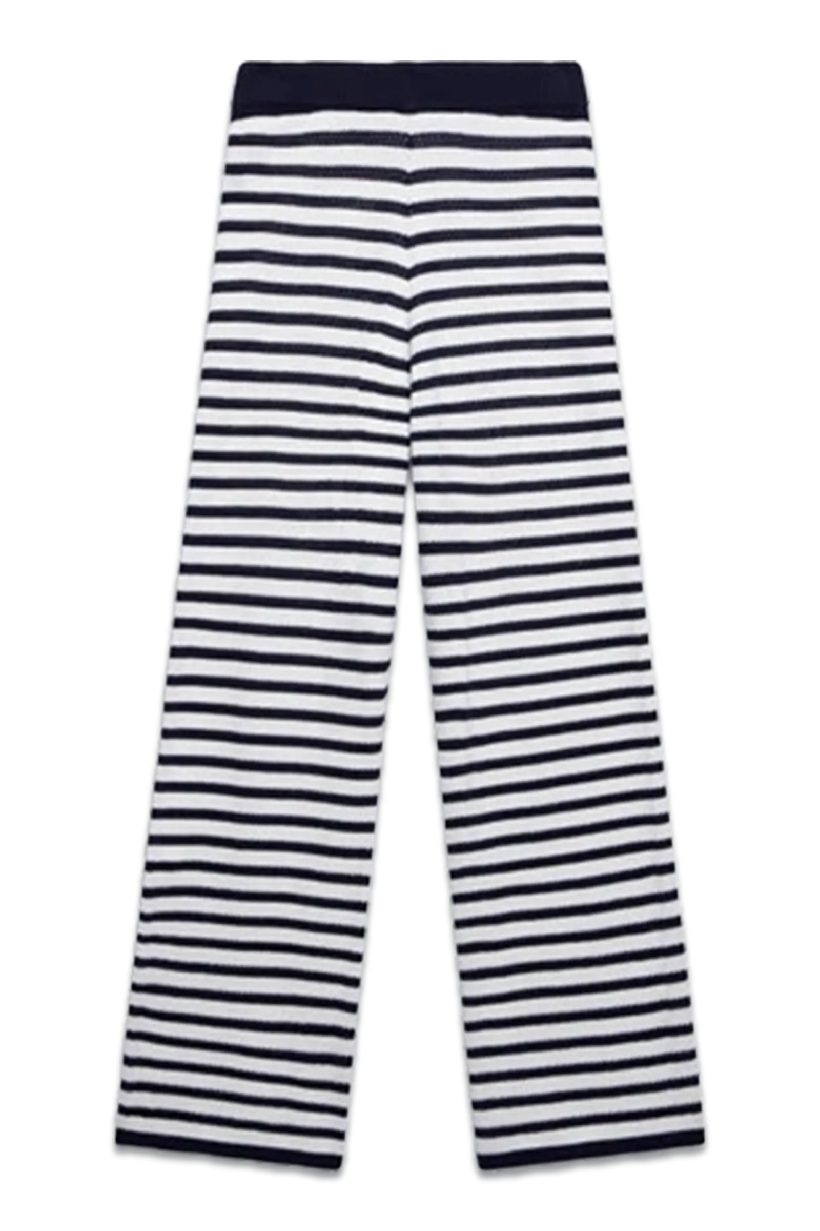 White Striped Crochet Trousers